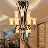 美式田园复古吊灯欧式简约现代复式大厅客厅餐厅楼梯别墅酒店灯具