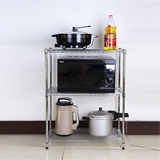 厨房用品置物架三层可调节储物架层架两层台面微波炉架烤箱架锅架