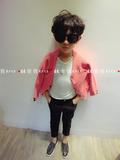 外单男童儿童韩国秋冬装粉红色针织衫毛衣外套开衫简单超爱自留款