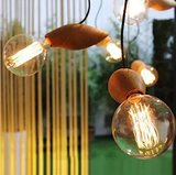 Loft设计师个性艺术吊灯创意酒吧餐厅咖啡馆实木头小鸟吊灯装饰灯