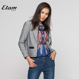 艾格 Etam女装 2016春款长袖针织外套女开衫修身短款波点圆领B202