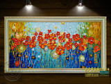 现代手绘装饰油画大型会所酒店KTV墙画客厅花卉有框画走廊过道