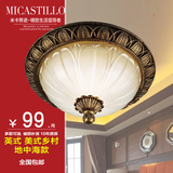 温馨浪漫欧式卧室圆形LED金色吸顶灯 厨房阳台客厅灯高档大气灯具