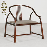 新中式实木圈椅禅椅茶楼休闲椅明式洽谈椅茶室官帽椅单人沙发家具