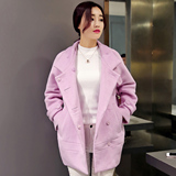 冬装新款2015韩版中长款双排扣呢大衣 茧型宽松加厚毛呢外套女潮