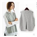 2016春装新款韩版显瘦宽松套头针织毛衣女款马甲