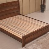 特价纯黑胡桃木家具 卧室实木床1.5 1.8米高箱储物双人床婚床正品