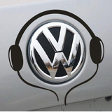 汽车标志贴纸适用于大众新波罗POLO耳机个性改装车标装饰贴尾标