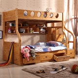 柏木上下床全实木子母床高低床双层床儿童床母子床梯柜床柏木家具