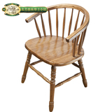 美式乡村全实木餐椅胡桃色餐厅靠背椅古典纯橡木餐椅木质椅子家具