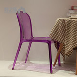 现代时尚休闲水晶塑料椅 咖啡厅餐椅 户外阳台椅 设计师椅透明椅