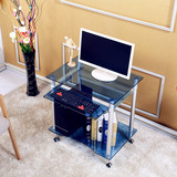 小户型电脑桌台式桌家用 电脑桌简约时尚 钢化玻璃小型电脑桌移动
