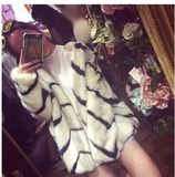 2015冬装韩版皮草外套女中长款修身显瘦时尚仿貂毛加厚大衣