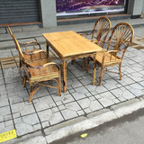 竹桌子餐桌 竹桌椅组合 竹制品餐桌 手工竹餐桌 茶楼桌椅休闲桌椅