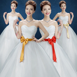 2016新款韩版甜美新娘婚纱公主显瘦优雅齐地修身礼服影楼双肩修身