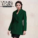 2015秋冬新款中年女士韩版大衣中款大码羊毛呢子外套女羊绒上衣