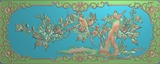 山树花鸟精雕图 浮雕图 芙蓉牡丹 雕刻花板 床靠背 西洋花
