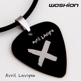 Woshion钛钢金属吉他拨片项链 艾薇儿Avril Lavigne/五角星/X型