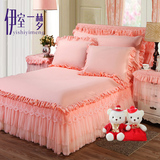 韩式公主蕾丝花边床裙单件全纯棉床单床罩保护套床笠1.5/1.8米床