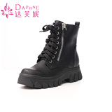 达芙妮2014秋季新款女靴单短靴中跟马丁靴1014605032