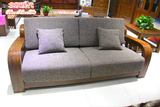 缅甸高端全柚木实木三人沙发 现代简约客厅家具布艺沙发新款特价