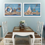 地中海装饰画清新简约海洋客厅沙发背景墙壁画卧室床头画餐厅挂画