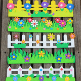 幼儿园装饰花栏/EVA墙壁护栏/环境布置材料/l立体泡沫装饰墙贴草