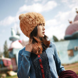 兔毛帽子韩版毛线女款秋冬季皮草帽子加密编织帽子