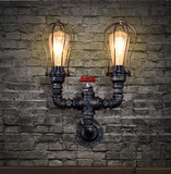 美式复古壁灯 loft工业壁灯 创意个性餐厅酒吧壁灯铁艺水管古铜色