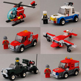 拼装积木消防警车飞机直升机航天太空男孩儿童益智玩具教育机构用
