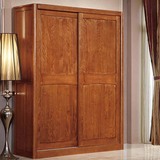 卧室家具 实木衣柜 榉木衣橱 趟门储物柜推拉门衣柜116  1.6米