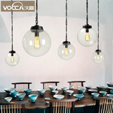 设计师款式美式乡村简约玻璃圆球吊灯单头复古客餐厅卧室走道灯具