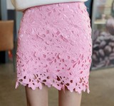 韩国代购2016夏季新款显瘦高腰半裙蕾丝短裙半身裙包臀裙