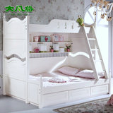 韩式田园双层床成人高低床欧式组合上下床铺1.5米白色子母床特价
