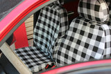 订做纯棉帆布方格汽车座套加厚型格子车套专车专用布艺套