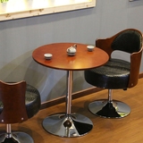 实木复古圆桌方桌咖啡奶茶店西餐厅快餐桌椅组合酒吧2人桌子批发