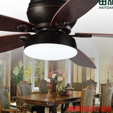 吸顶式吊扇灯 美式木叶餐厅卧室风扇灯 低楼层LED电风扇吊灯