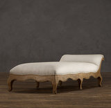 法式复古全实木橡木雕花沙发床卧室客厅躺椅贵妃榻路易斯雪橇床