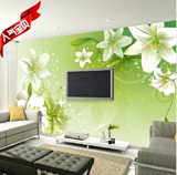 时尚3d电视背景墙壁纸客厅沙发立体温馨百合大型壁画墙布无缝墙纸