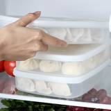日本进口冰箱保鲜盒 冰箱收纳盒 不粘底饺子盒 可微波炉密封盒子