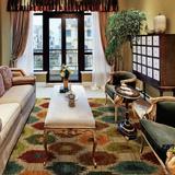 地毯客厅沙发瑞士风情豪华 印度进口天然黄麻手编抽象美式块毯