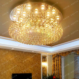 豪华圆形水晶吊灯低层现代客厅吸顶灯LED餐厅灯吊线灯灯具工程灯