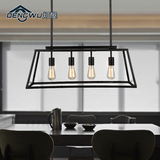 灯屋 Loft创意复古工业餐厅吧台现代简约怀旧酒吧玻璃箱四头吊灯