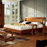 百谷 实木床1.8米婚床1.5米高端柚木实木床 现代简约实木家具s02
