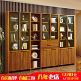 现代中式 实木书柜 组合书柜 柜自由组合 书柜书架书橱板木结合