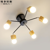led客厅吸顶灯创意个性木艺现代简约北欧灯饰韩式卧室灯餐厅灯具