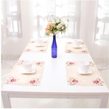 圆形西餐餐桌筷子简约现代隔热垫织锦缎垫布套装布艺防滑茶几餐垫