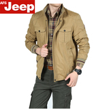 2015新款春季薄款夹克Afs Jeep正品战地吉普两面穿外套立领夹克男