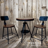 阳台桌椅组合三件套装茶几实木铁艺美式休闲户外咖啡酒吧椅子家具