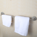 卫生间厨房强力304不锈钢长浴巾架免打洞浴室吸盘毛巾挂架3m粘胶